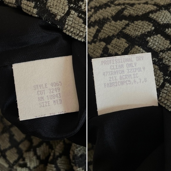 Onna Wear Tapestry Knit Cropped Faux Leather Pull Zip Jacket Taupe Black Size M - Picture 7 of 8